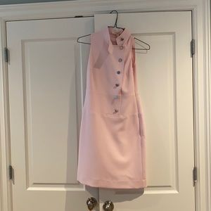 Etcetera pink sheath dress with silver buttons